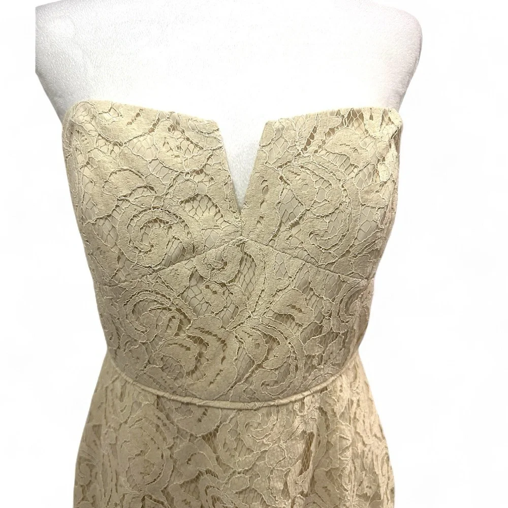 NEW J.Crew Kelsey Strapless Dress in Leavers Lace Size 8 Style b7678 Champagne